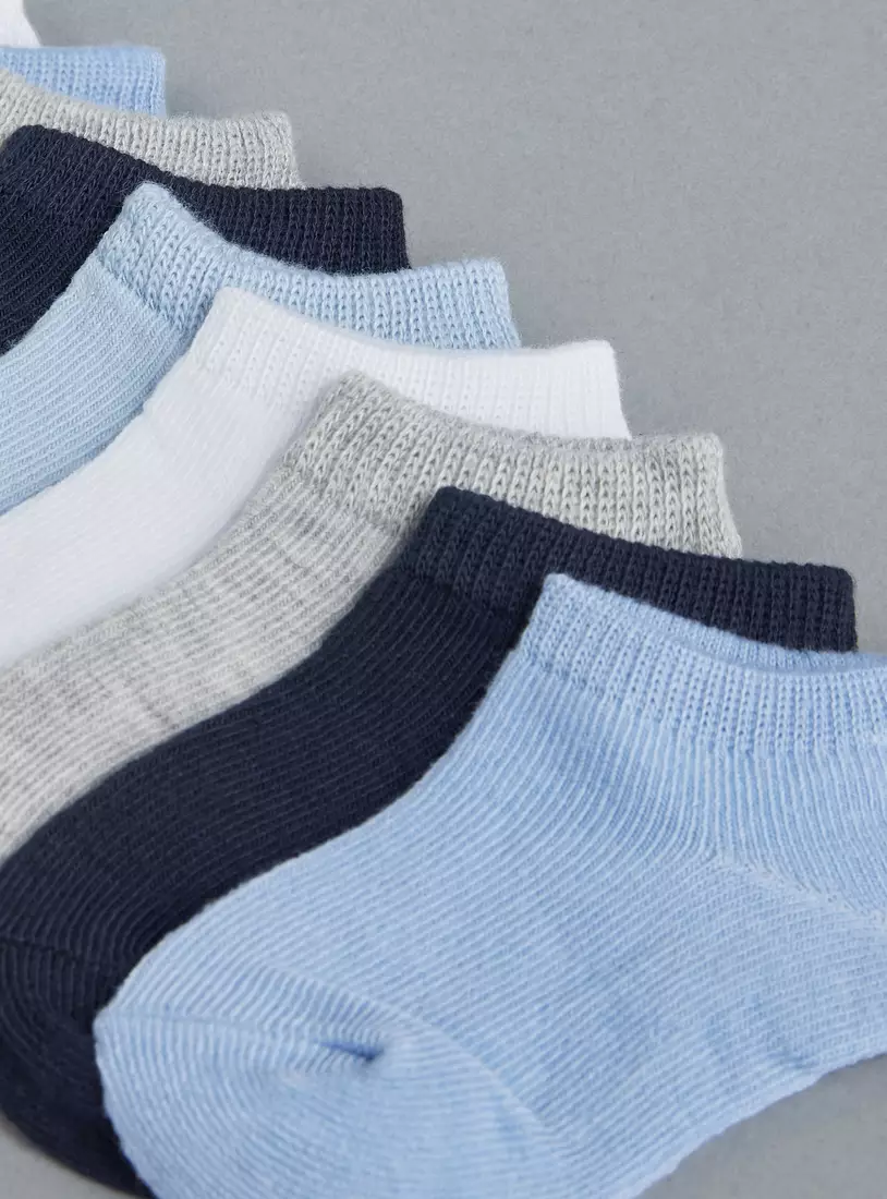 Pack of 9 - Plain Ankle Length Socks-4