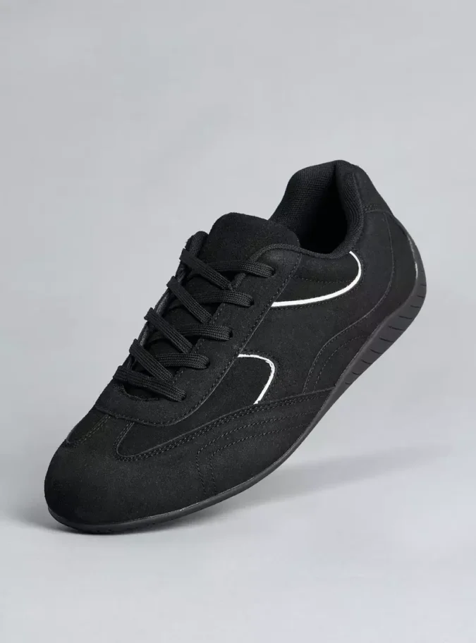 Panelled Lace-Up Sports Shoes-1