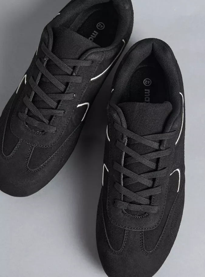 Panelled Lace-Up Sports Shoes-2