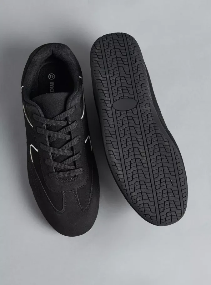 Panelled Lace-Up Sports Shoes-4