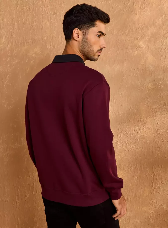 Panelled Polo Sweatshirt-2