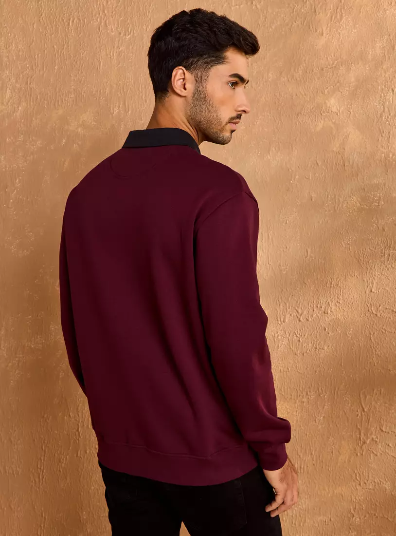 Panelled Polo Sweatshirt-2