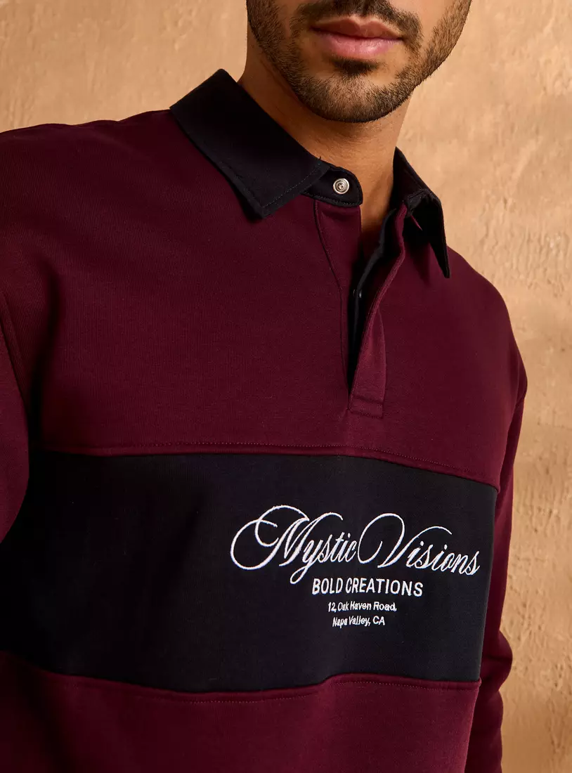 Panelled Polo Sweatshirt-3