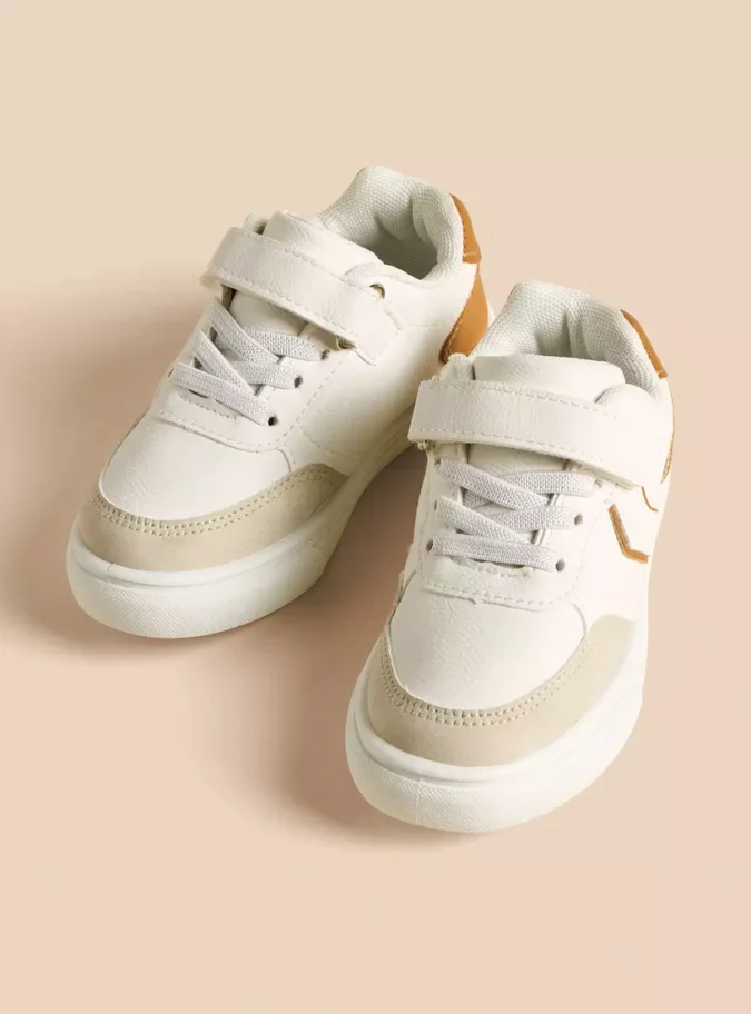 Panelled Sneakers with Hook and Loop Closure-1