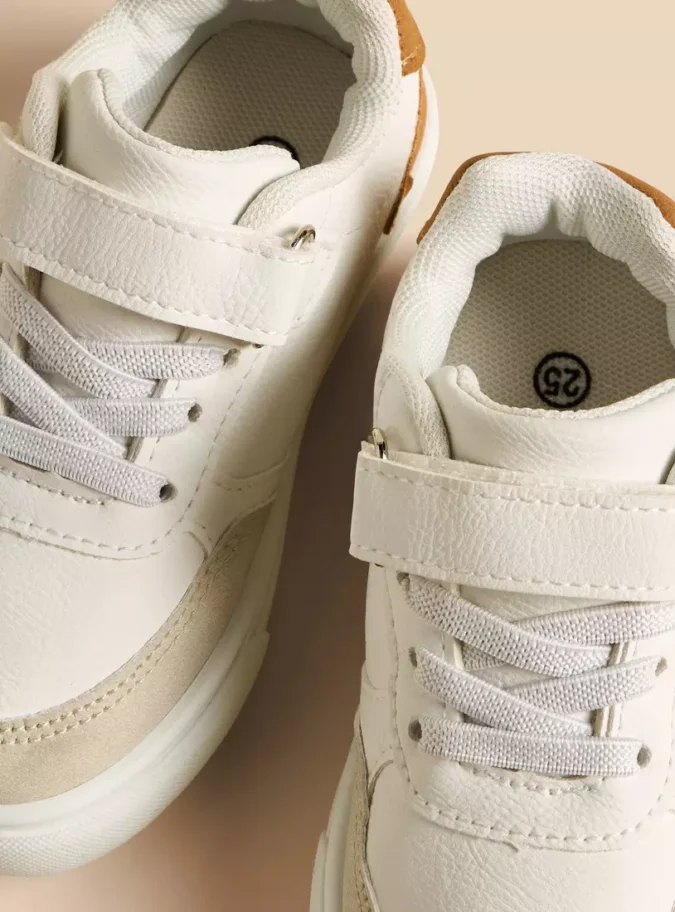 Panelled Sneakers with Hook and Loop Closure-2