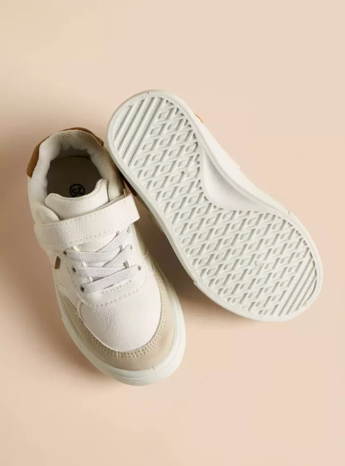 Panelled Sneakers with Hook and Loop Closure-4