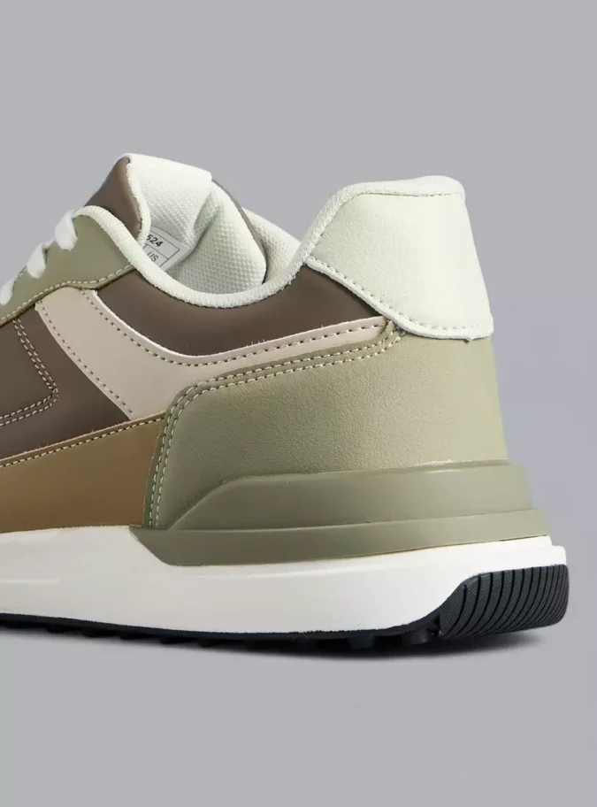 Panelled Sports Shoes with Lace-Up Closure-3