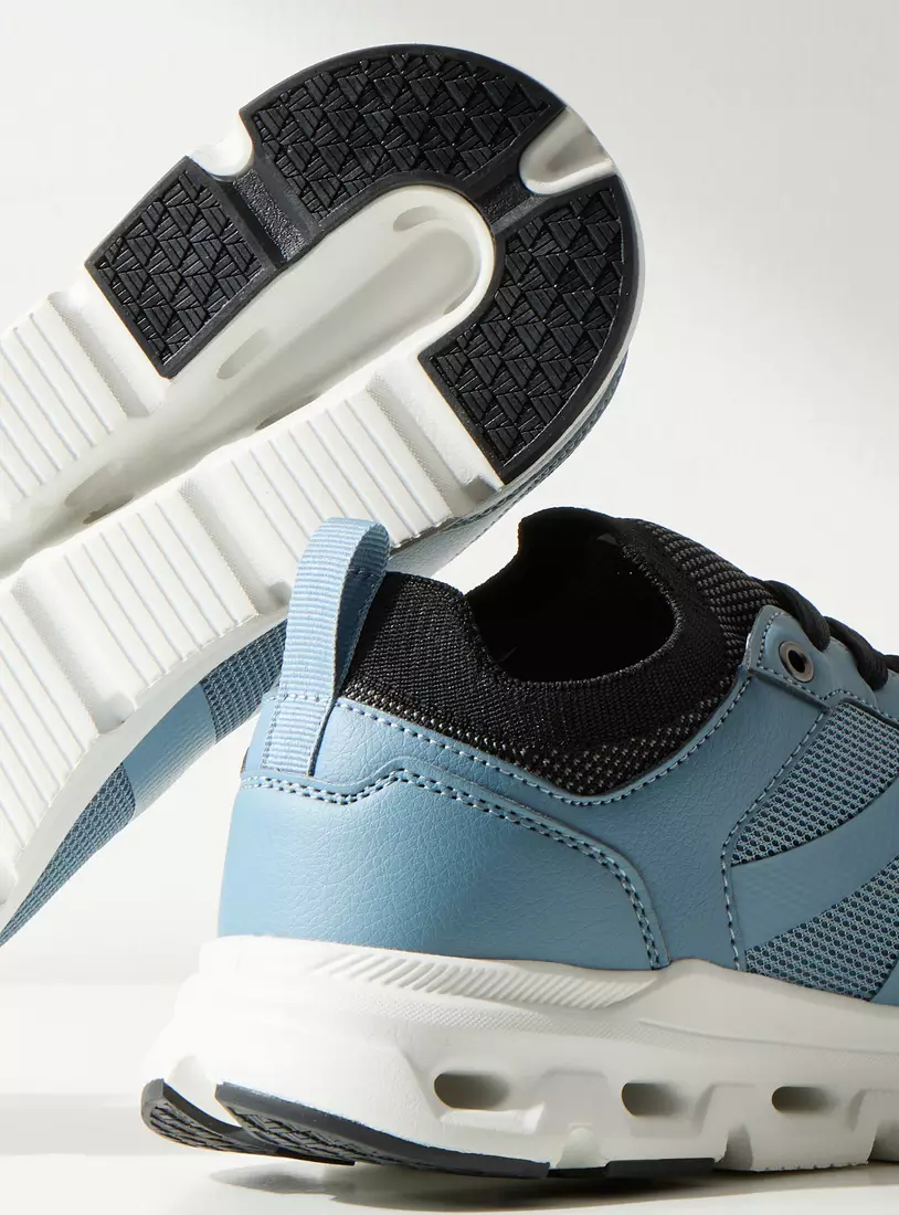 Panelled Sports Shoes with Lace-Up Closure -4