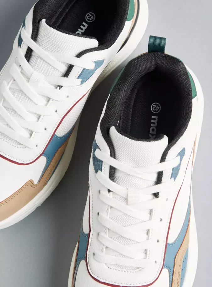 Panelled Sports Shoes with Lace-Up Closure2