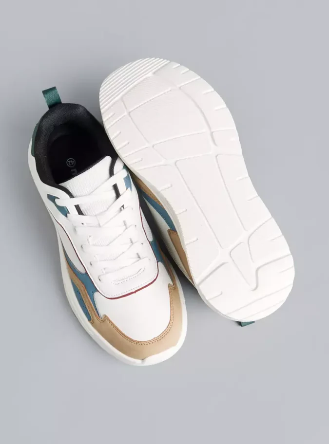 Panelled Sports Shoes with Lace-Up Closure4