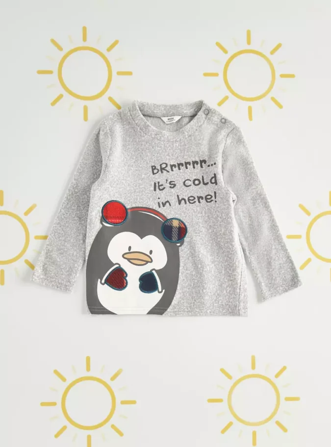 Penguin Applique Fleece Pyjama Set-2