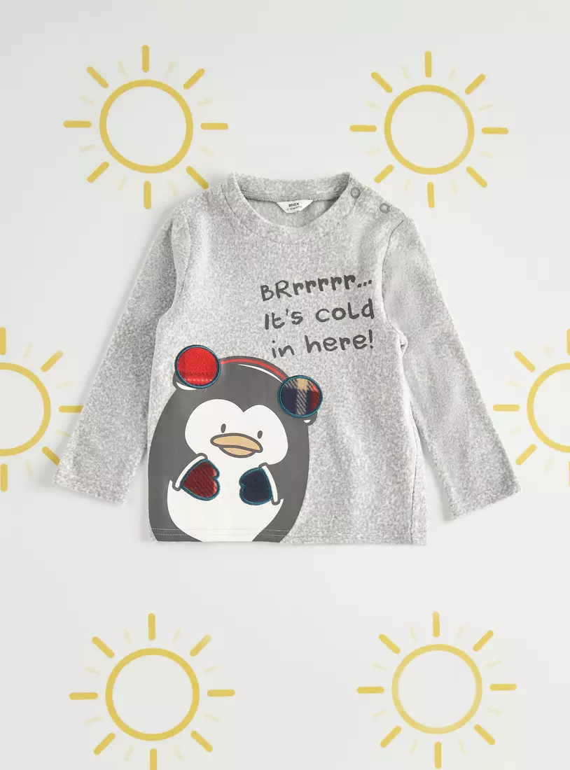 Penguin Applique Fleece Pyjama Set-2