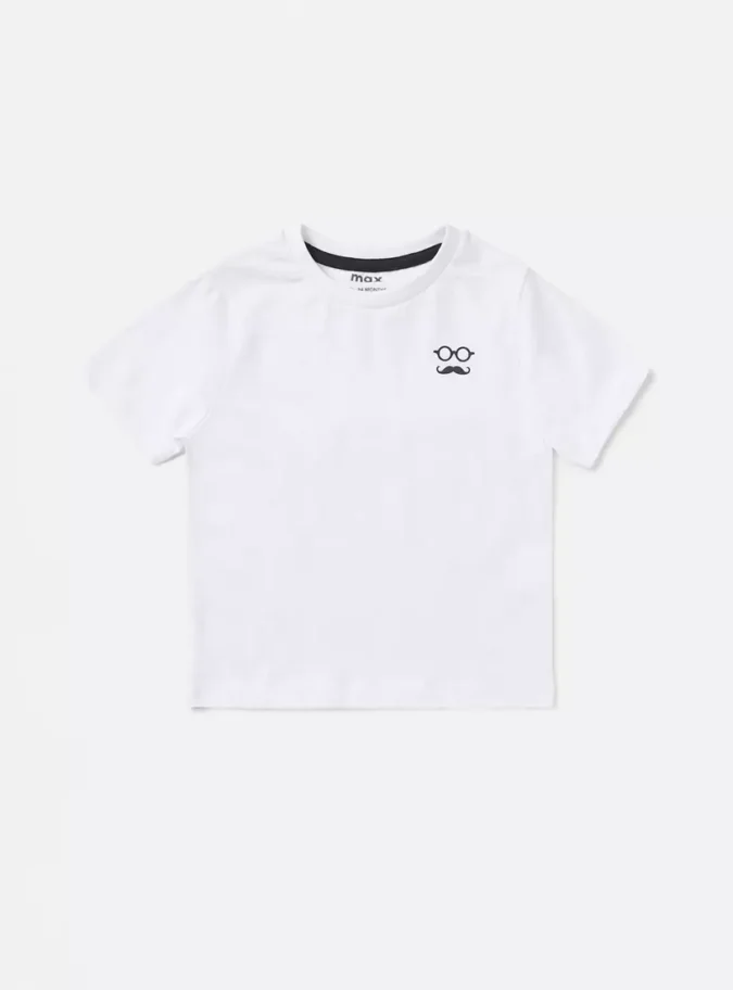 Plain BCI Cotton T-shirt with Round Neck and Short Sleeves-1