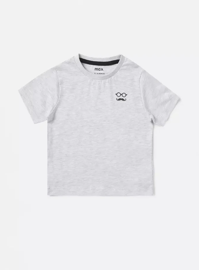 Plain BCI Cotton T-shirt with Round Neck and Short Sleeves-1