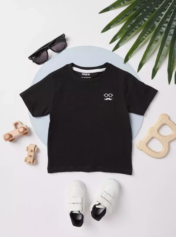 Plain BCI Cotton T-shirt with Round Neck and Short Sleeves-2