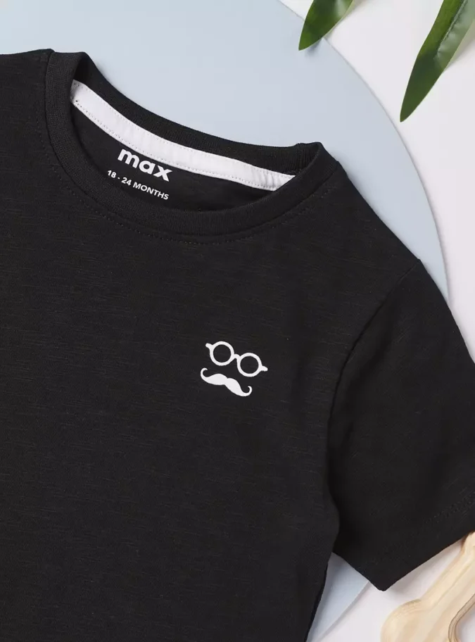 Plain BCI Cotton T-shirt with Round Neck and Short Sleeves-3