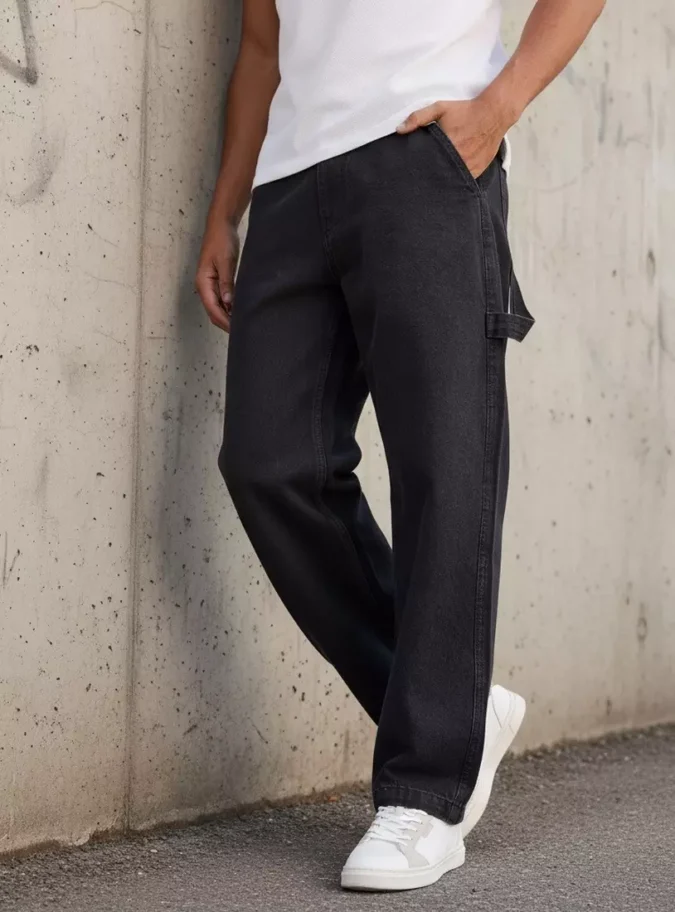 Plain Carpenter Fit Jeans-1