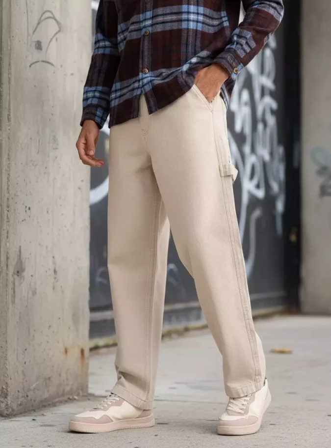 Plain Carpenter Fit Jeans-1