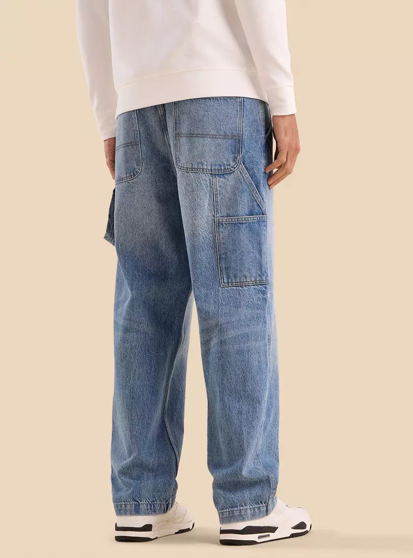Plain Carpenter Fit Jeans-2