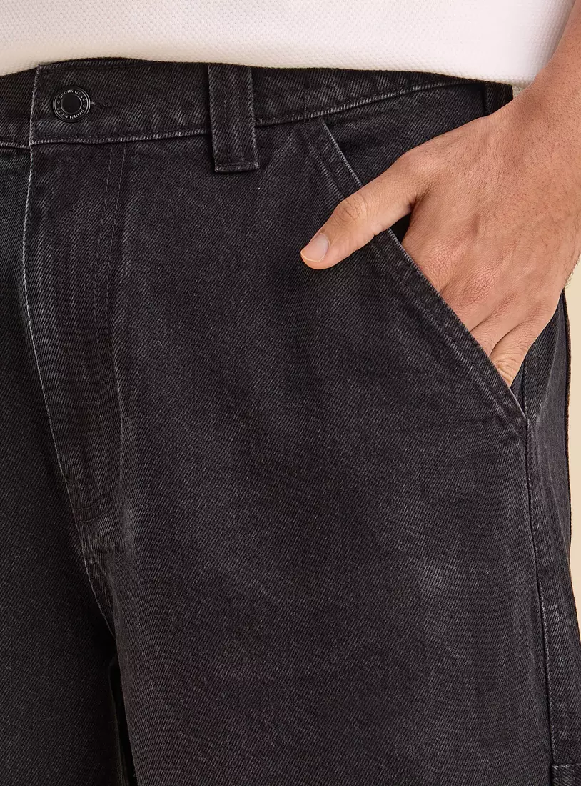Plain Carpenter Fit Jeans-3