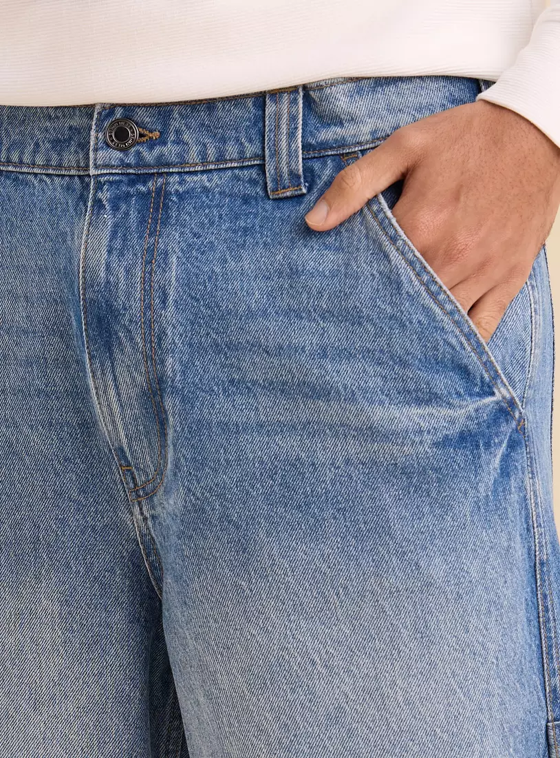 Plain Carpenter Fit Jeans-3