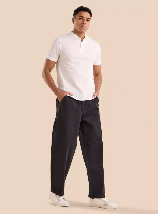 Plain Carpenter Fit Jeans-4