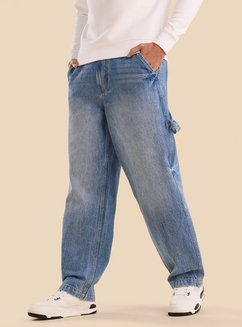 Plain Carpenter Fit Jeans-4