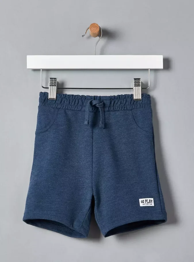 Plain Cotton Terry Shorts-1