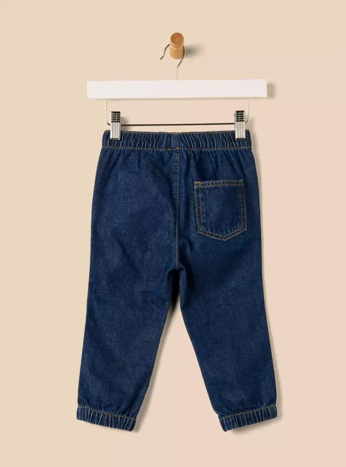 Plain Elasticated Waist Jeans-2