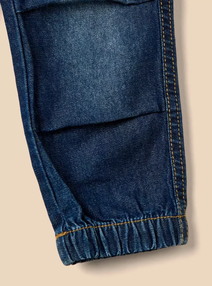Plain Elasticated Waist Jeans-4