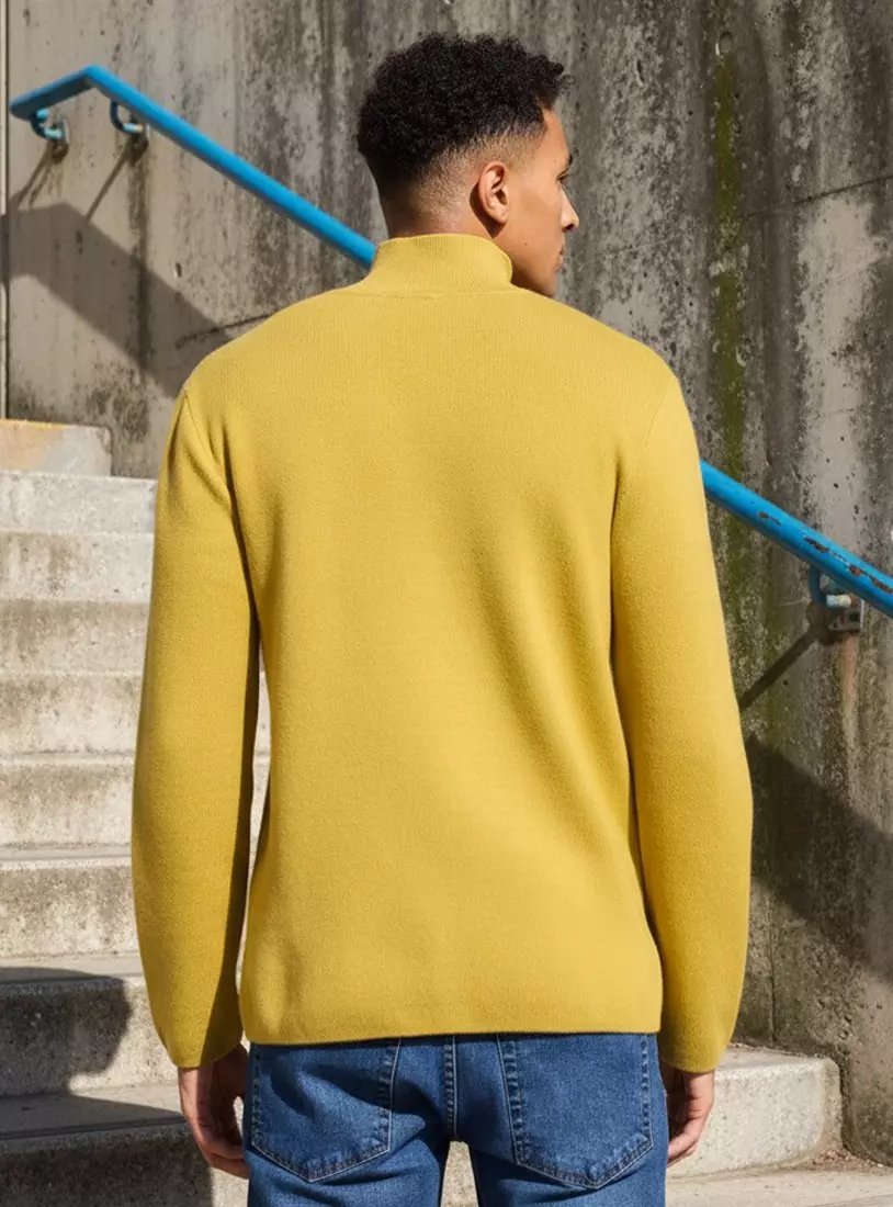 Plain High Neck Sweater-2