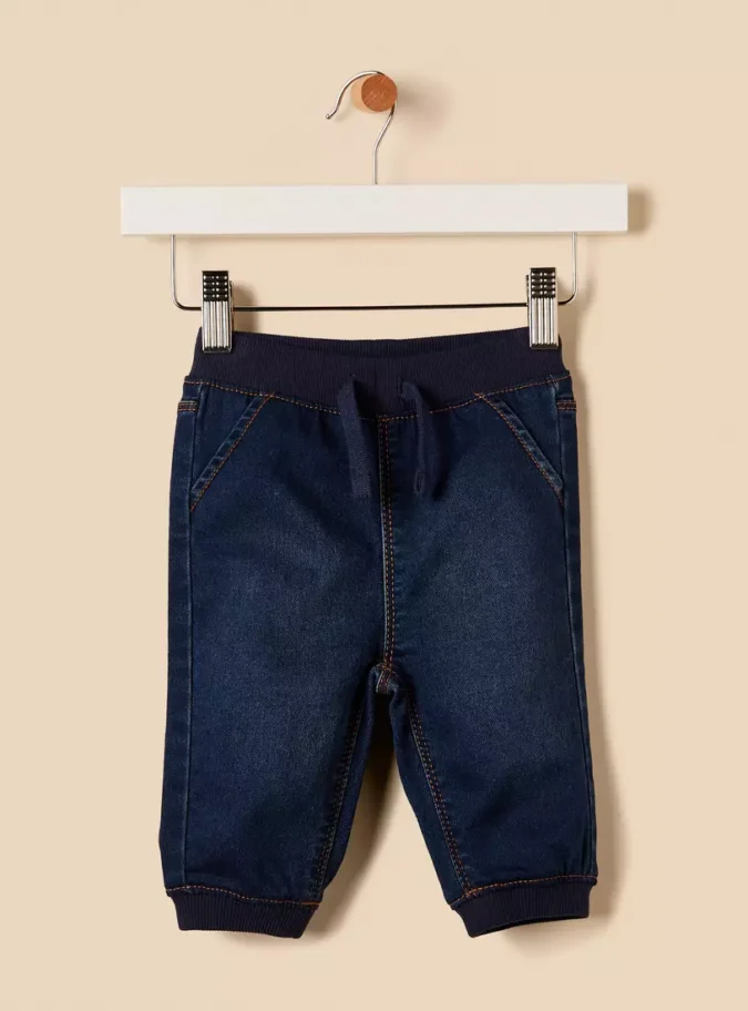 Plain Jeans with Drawstring Closure-1