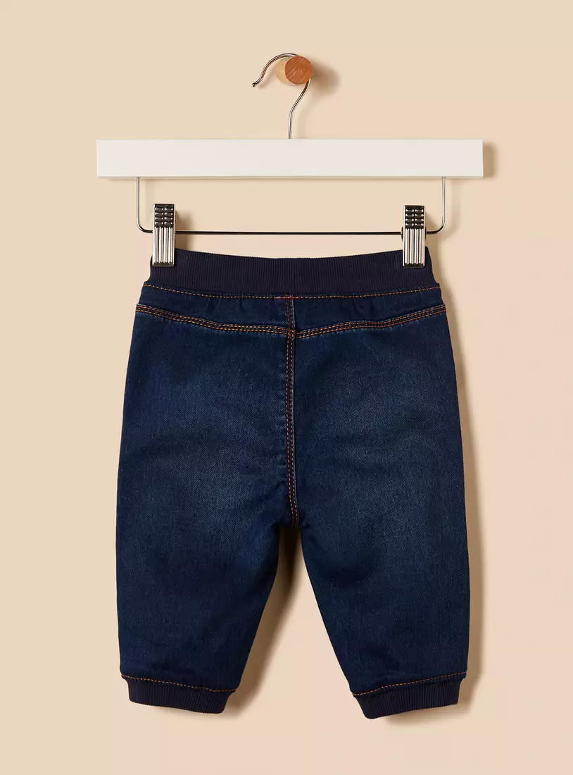 Plain Jeans with Drawstring Closure-2