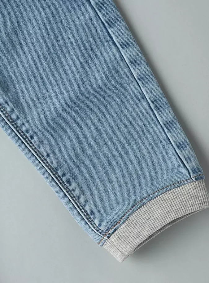 Plain Jeans with Drawstring Closure-3