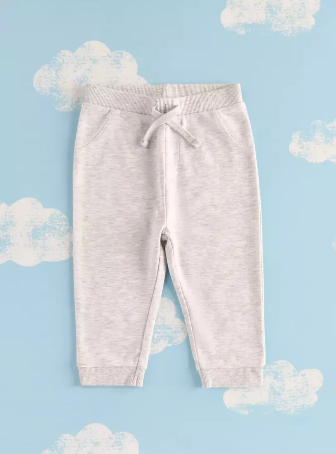 Plain Jog Pants with Slip Pockets and Elasticated Waistband-1