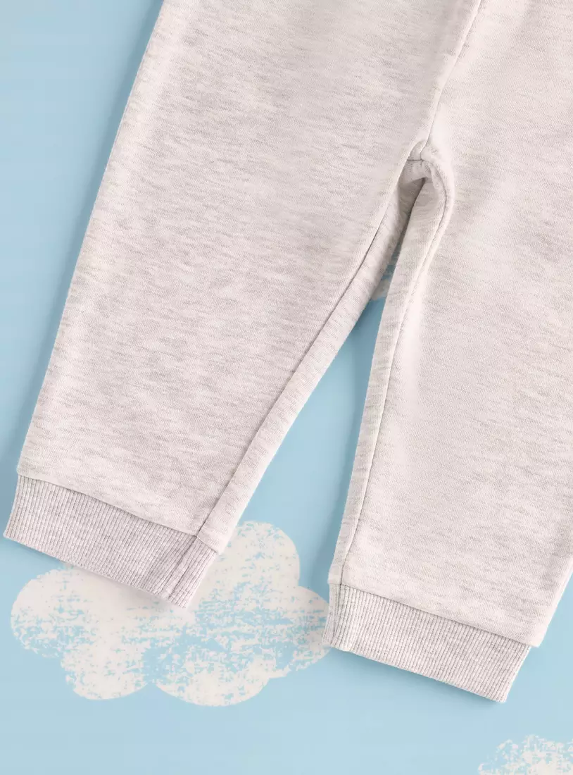 Plain Jog Pants with Slip Pockets and Elasticated Waistband-3