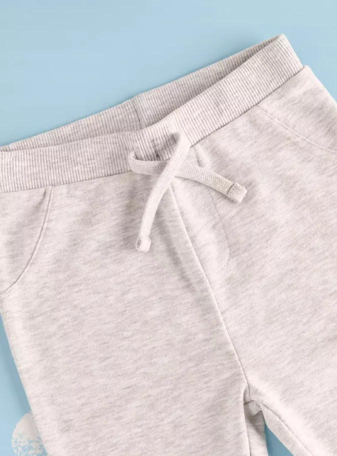 Plain Jog Pants with Slip Pockets and Elasticated Waistband-4