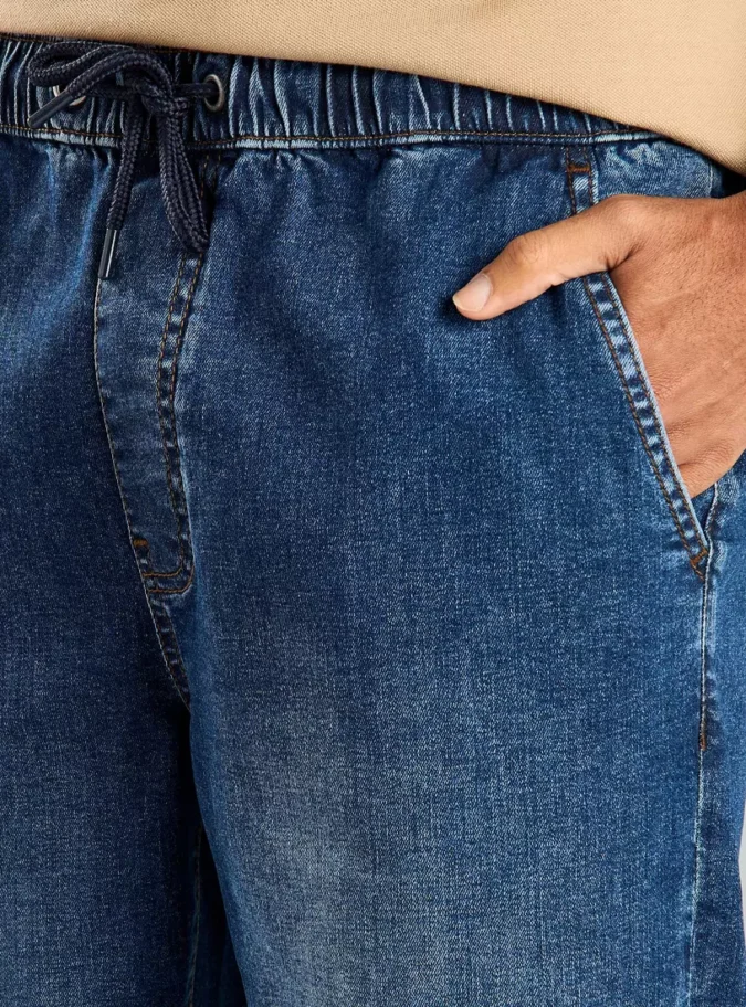 Plain Joggers with Drawstring Closure-3