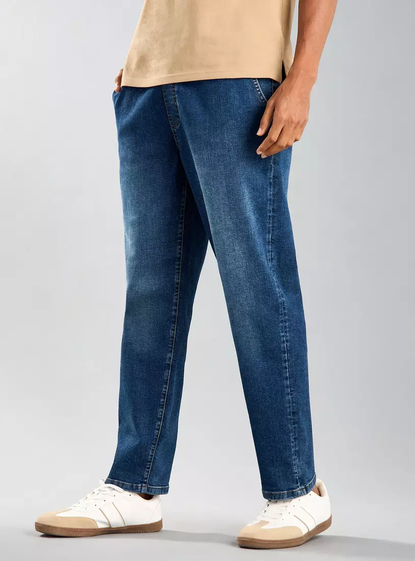 Plain Joggers with Drawstring Closure-4