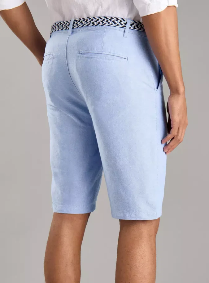 Plain Oxford Shorts with Belt-2
