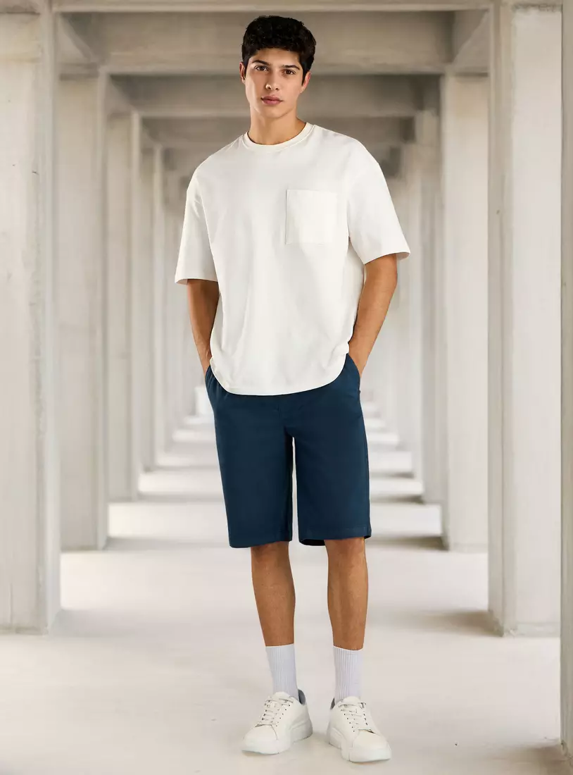 Plain Pull On Shorts-4