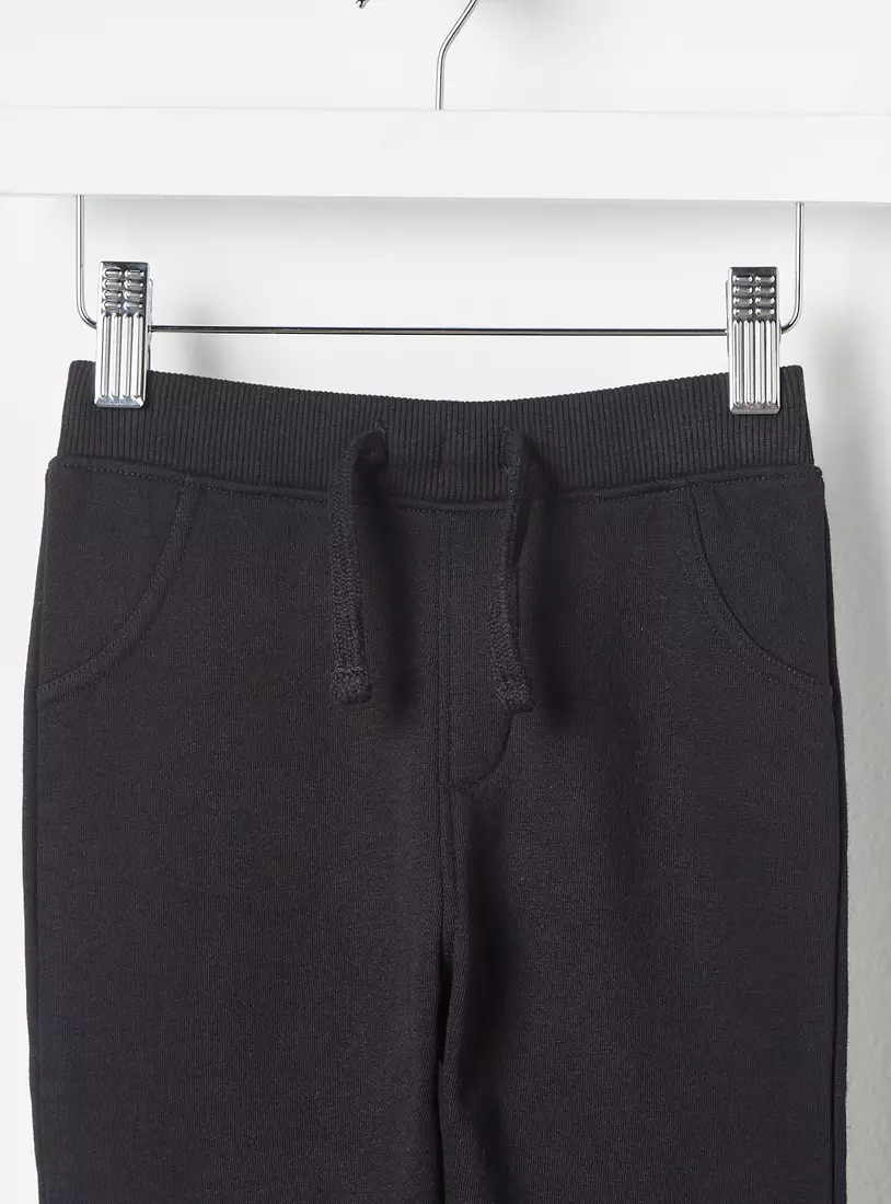 Plain Regular Fit Joggers-3
