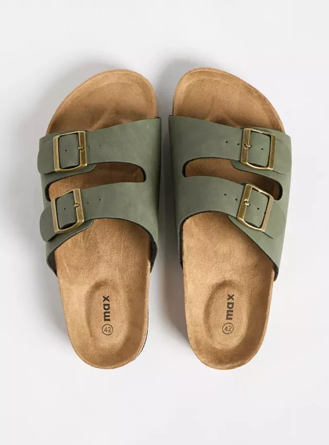 Plain Sandals with Buckle Detail-3