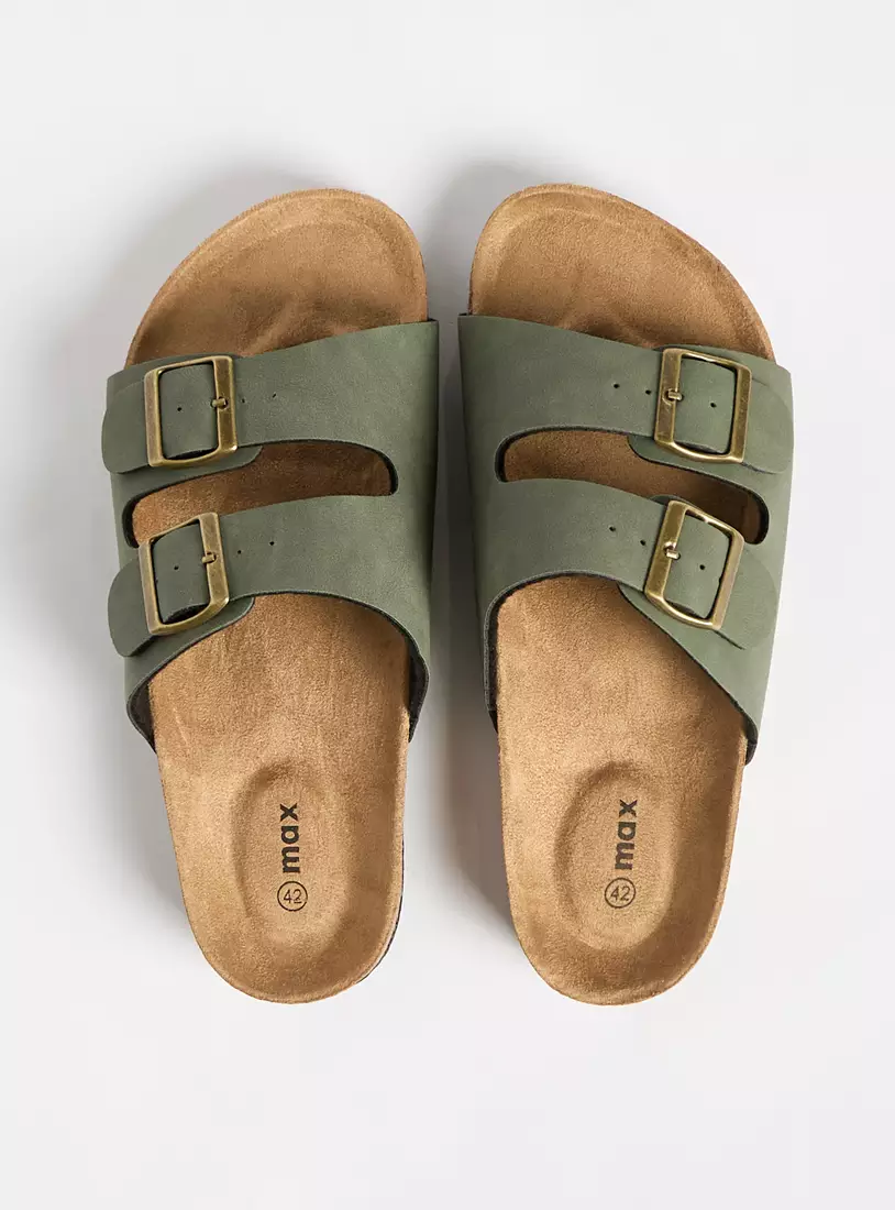 Plain Sandals with Buckle Detail-3