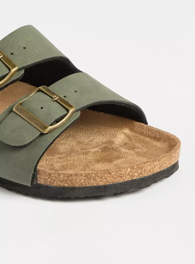 Plain Sandals with Buckle Detail-4