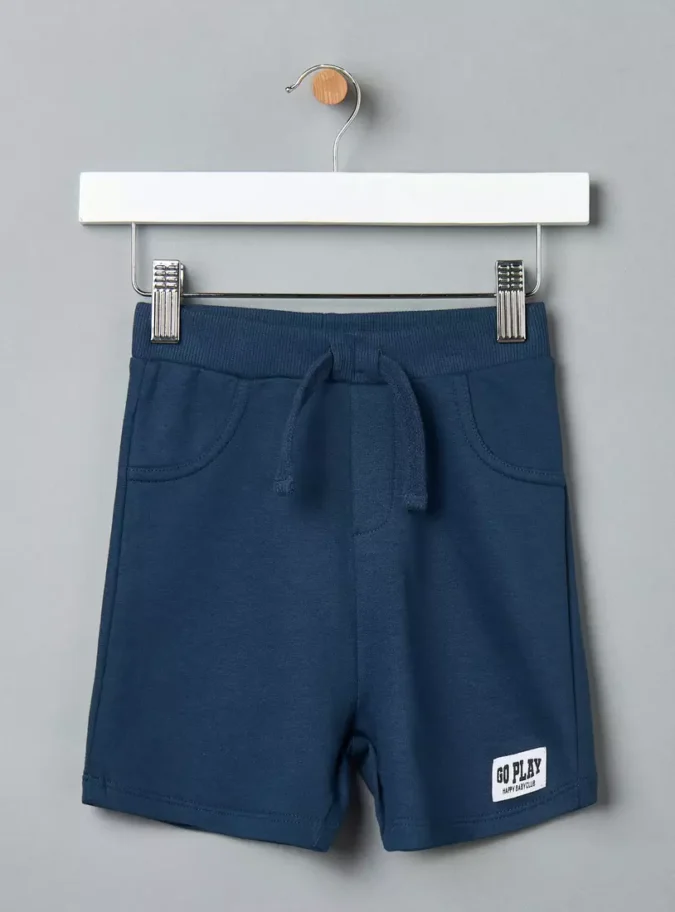 Plain Shorts with Drawstring Closure-1