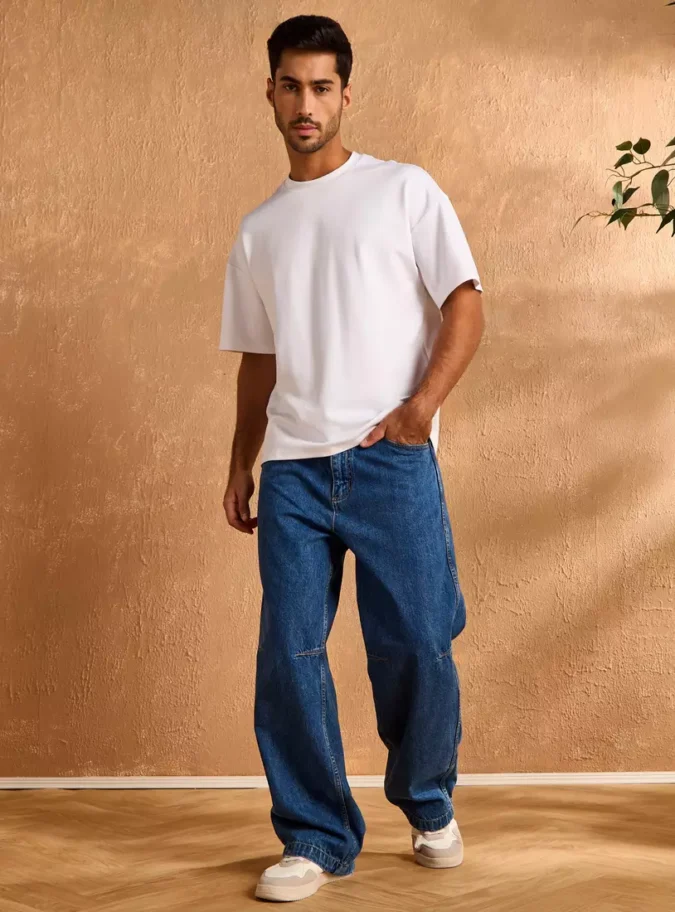 Plain Skater Fit Jeans-4