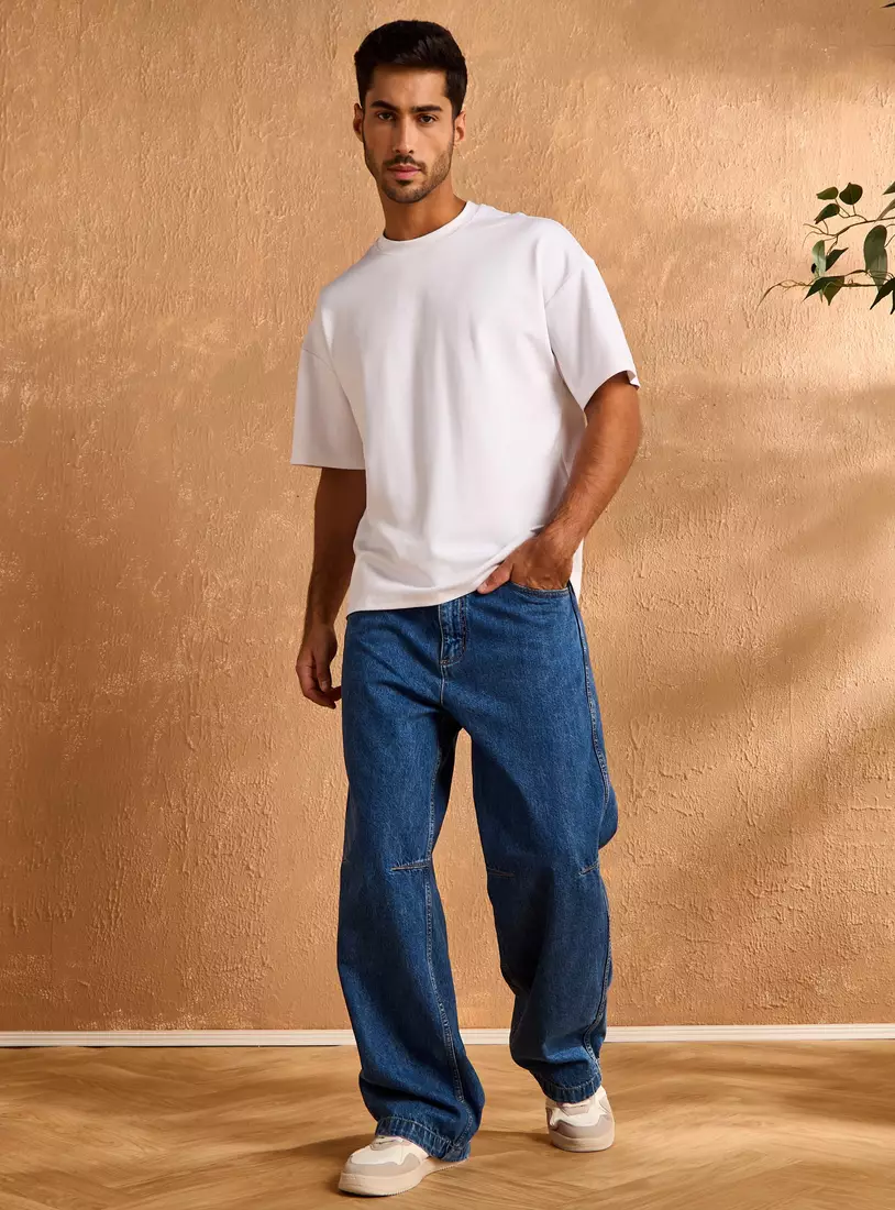 Plain Skater Fit Jeans-4