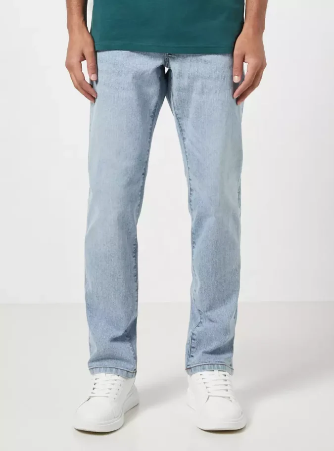 Plain Straight Fit Jeans-1