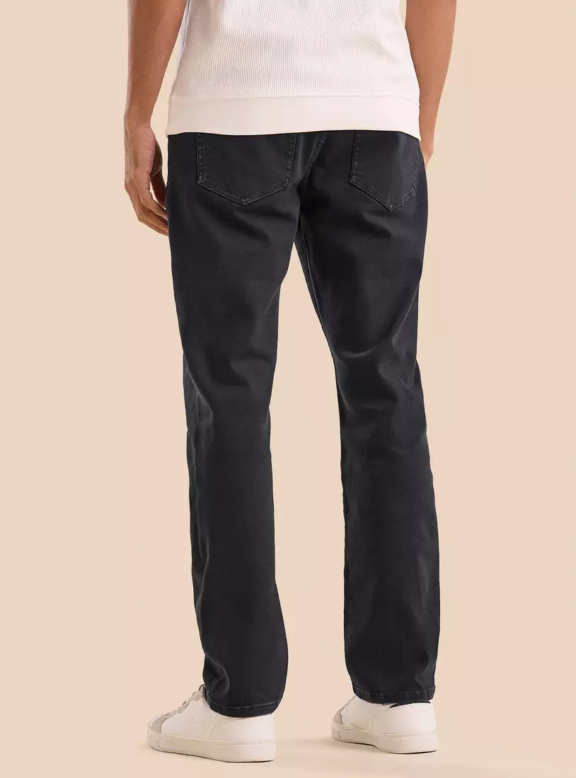Plain Straight Fit Jeans-2